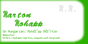 marton mohapp business card